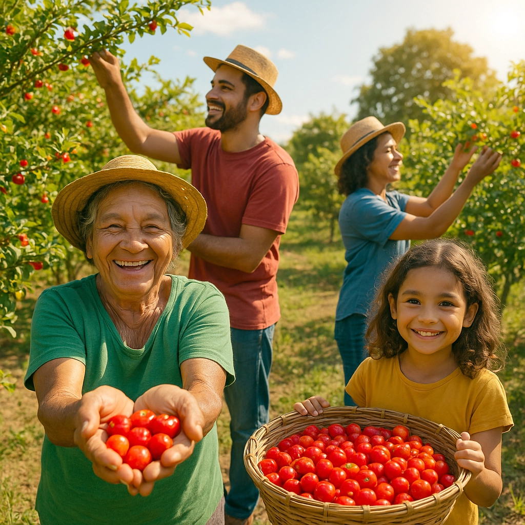 Die Acerola-Beere Ernte